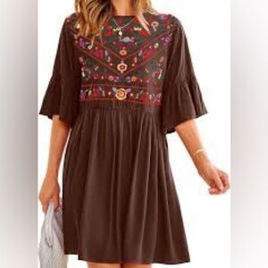 Kirundo tunic floral embroidered dress new with plastic but not tag size medium